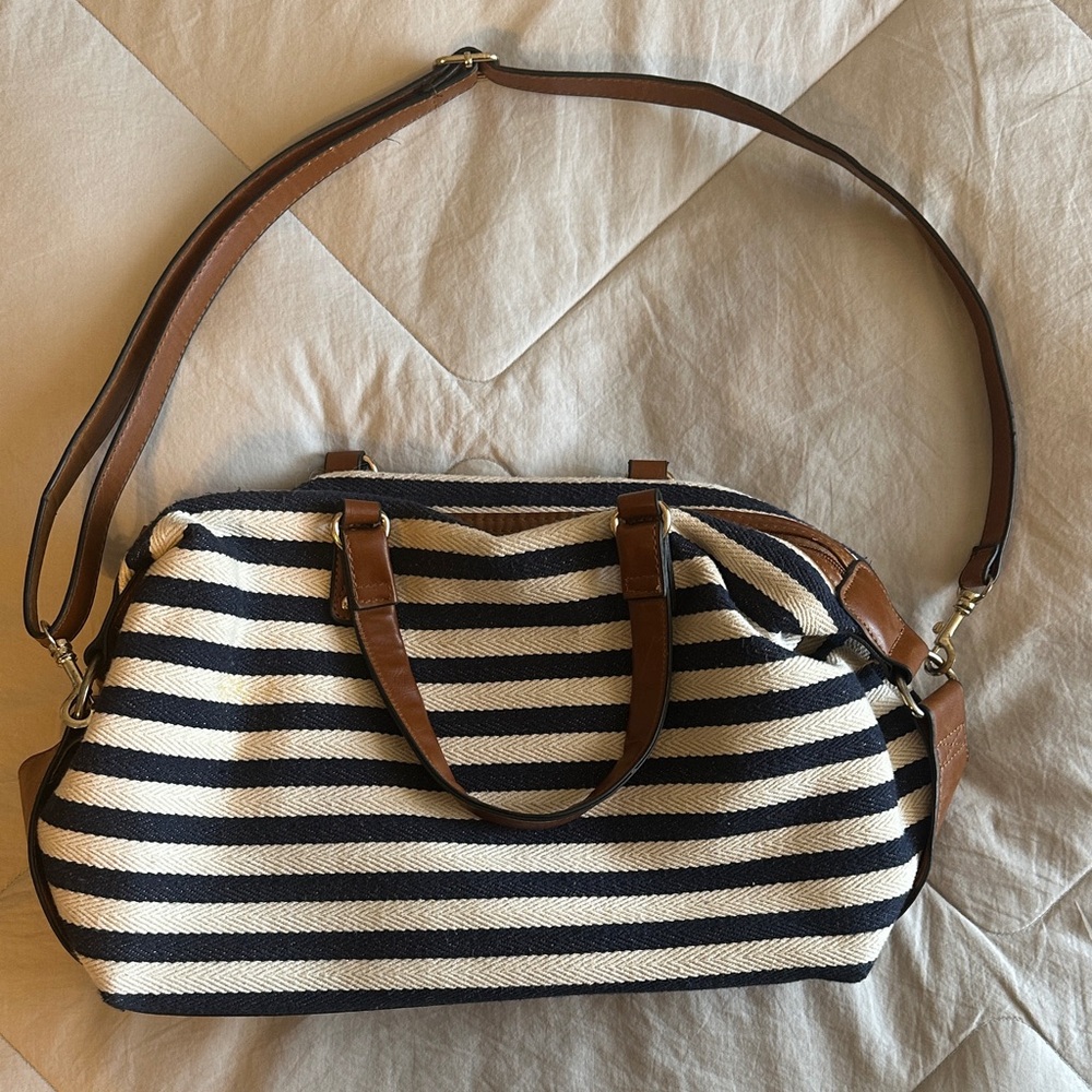 Striped Navy and White Women's Bag